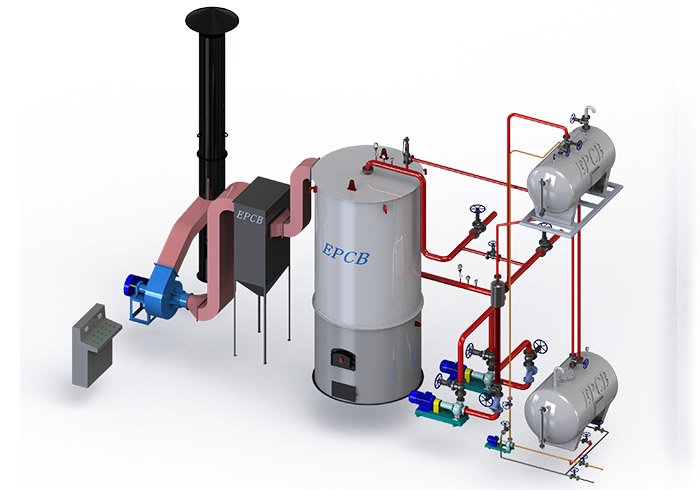 EPCB Vertical Sistema de caldera de aceite térmico de biomasa de rejilla fija